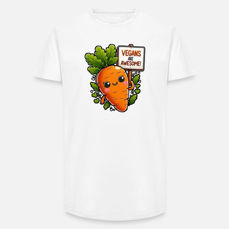Vegane Karotten-Maskottchen sind super - Long Fit Männer T-Shirt - Weiß