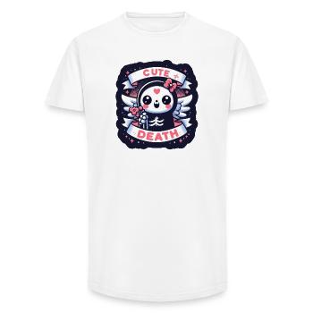 Sweet Death with Wings and Flowers - Long Fit Men's T-Shirt - white - Front - AI Model Male 185 light (185cm)