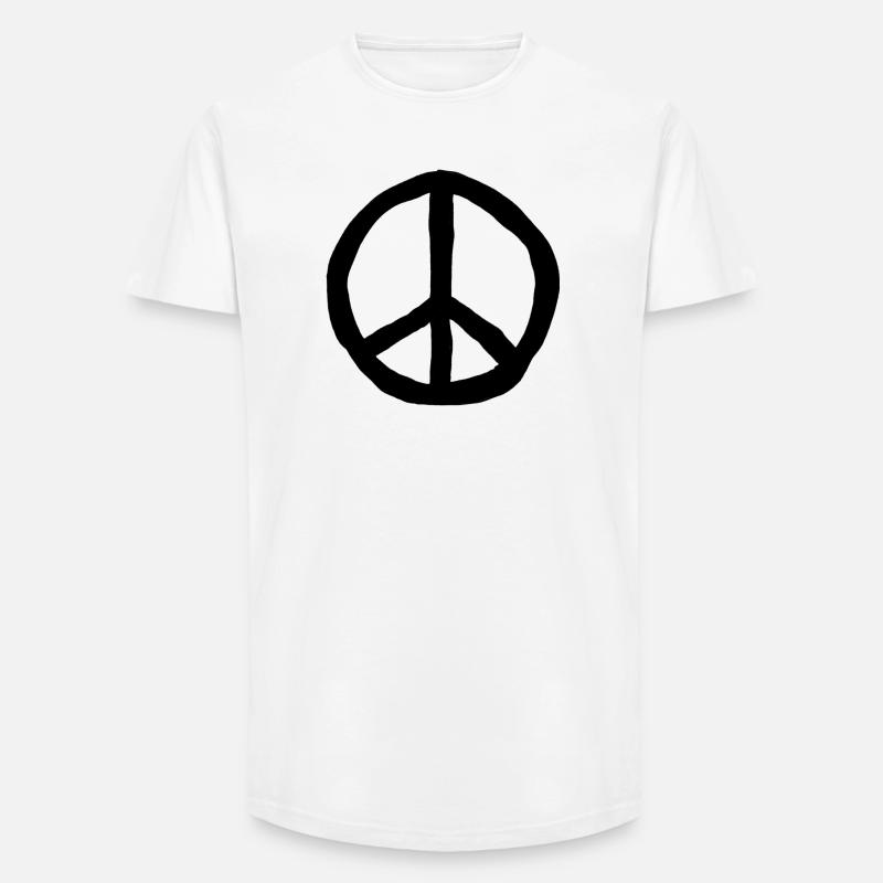 Peace-Zeichen / Simpel - Long Fit Männer T-Shirt - Weiß