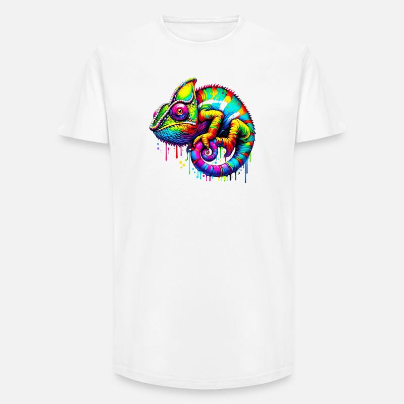 Chamäleon - Long Fit Männer T-Shirt - Weiß