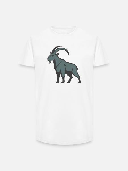 Bergziege - Long Fit Männer T-Shirt - Weiß