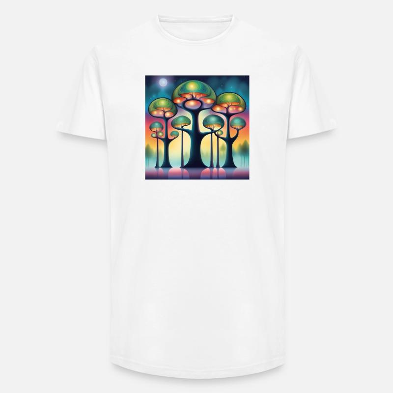 Hundertwasser Bäume - Long Fit Männer T-Shirt - Weiß