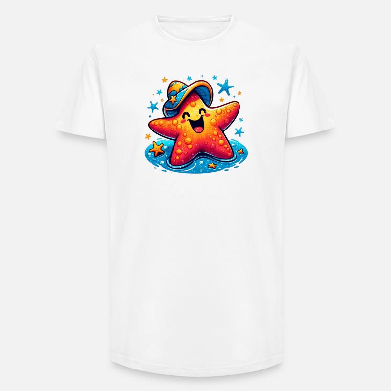 Seestern - Long Fit Männer T-Shirt - Weiß