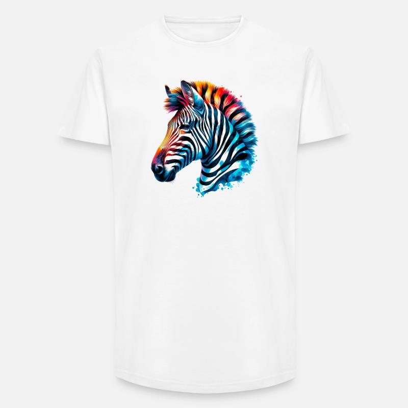 Zebra - Long Fit Männer T-Shirt - Weiß