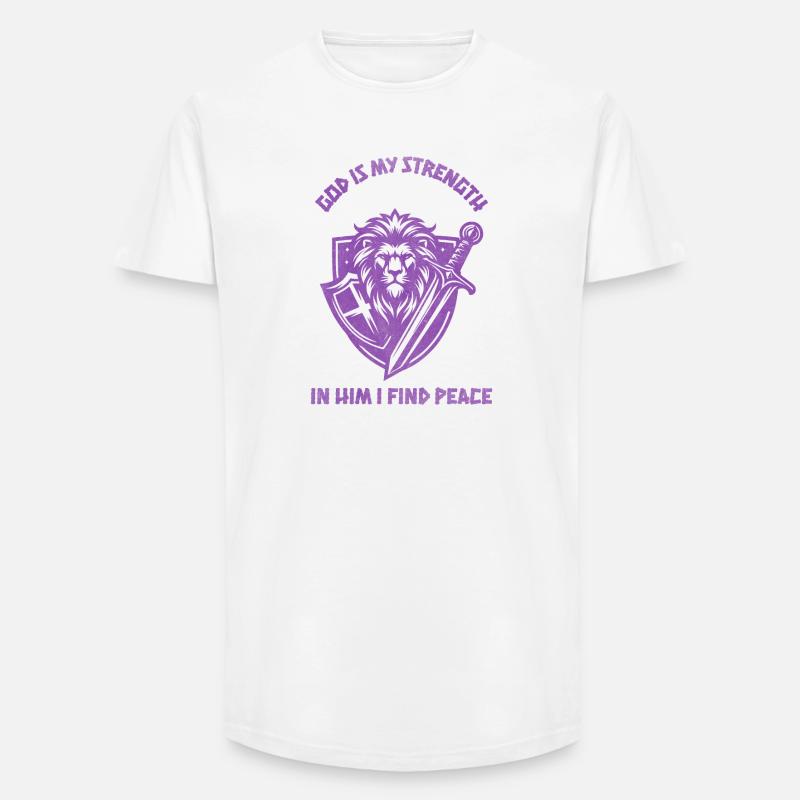 Löwenheld Kampfgeist Wappenshield Design - Long Fit Männer T-Shirt - Weiß