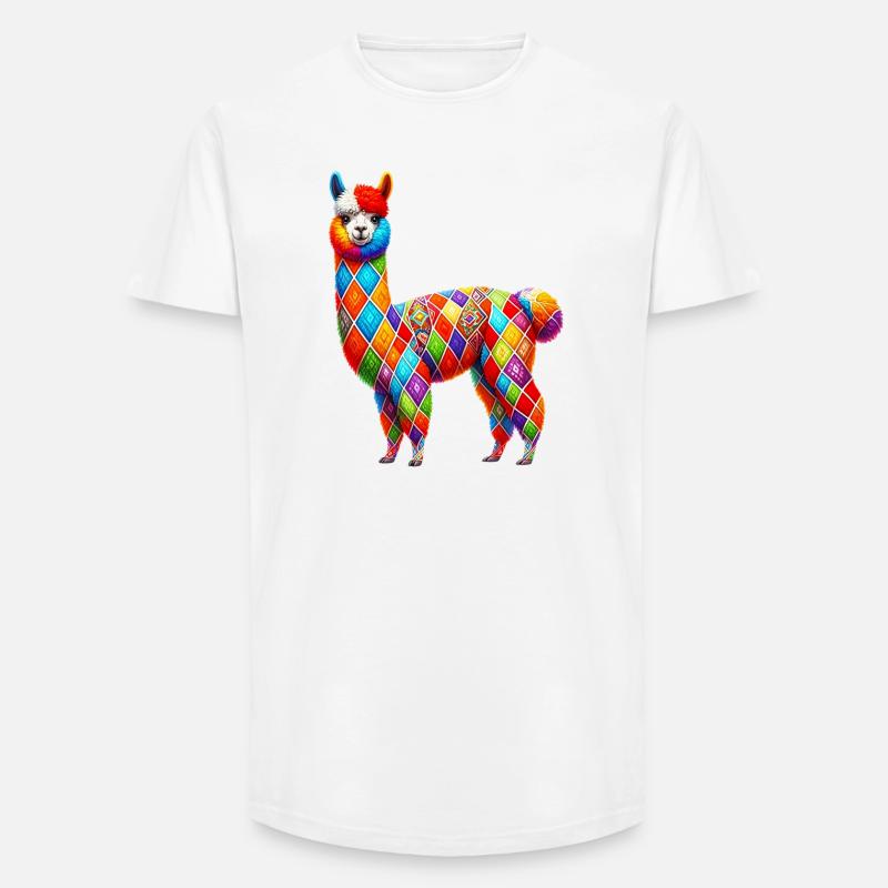 Alpaka - Long Fit Männer T-Shirt - Weiß