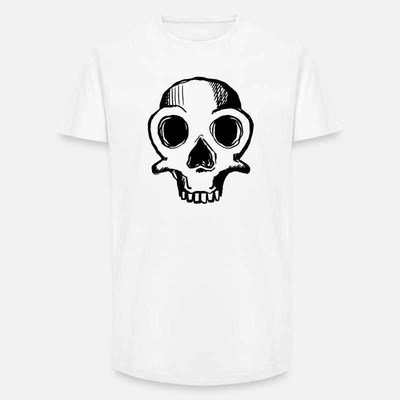 skull 1c - Long Fit Männer T-Shirt - Weiß