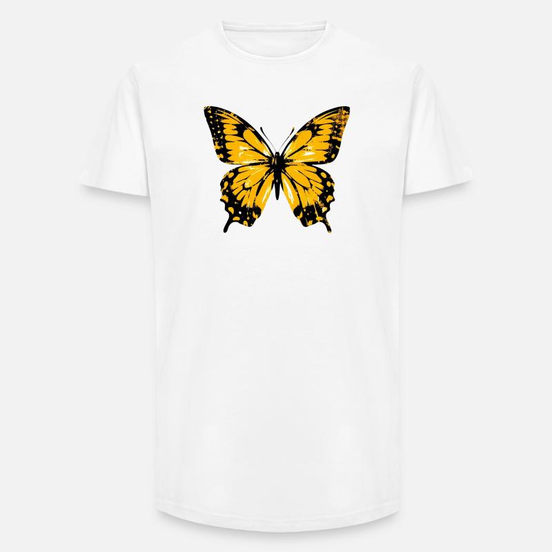 Papillon - T-shirt coupe longue homme - blanc
