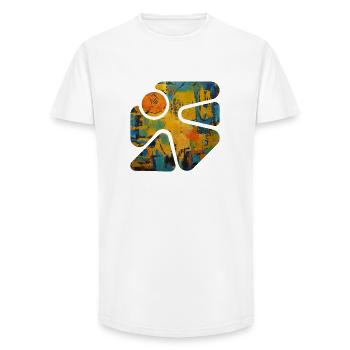 Bunte Straßenkunst - Long Fit Männer T-Shirt - Weiß - Vorne - AI Model Male 185 light (185cm)