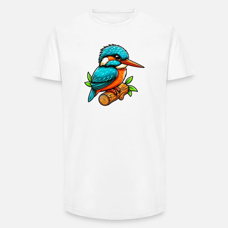 Eisvogel - Long Fit Männer T-Shirt - Weiß