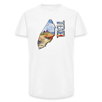Aquarell Landkarte Texel - Long Fit Männer T-Shirt - Weiß - Vorne - AI Model Male 185 light (185cm)