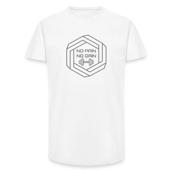 No Pain No Gain - Fitness decal - Long Fit Men's T-Shirt - white - Front - AI Model Male 185 light (185cm)