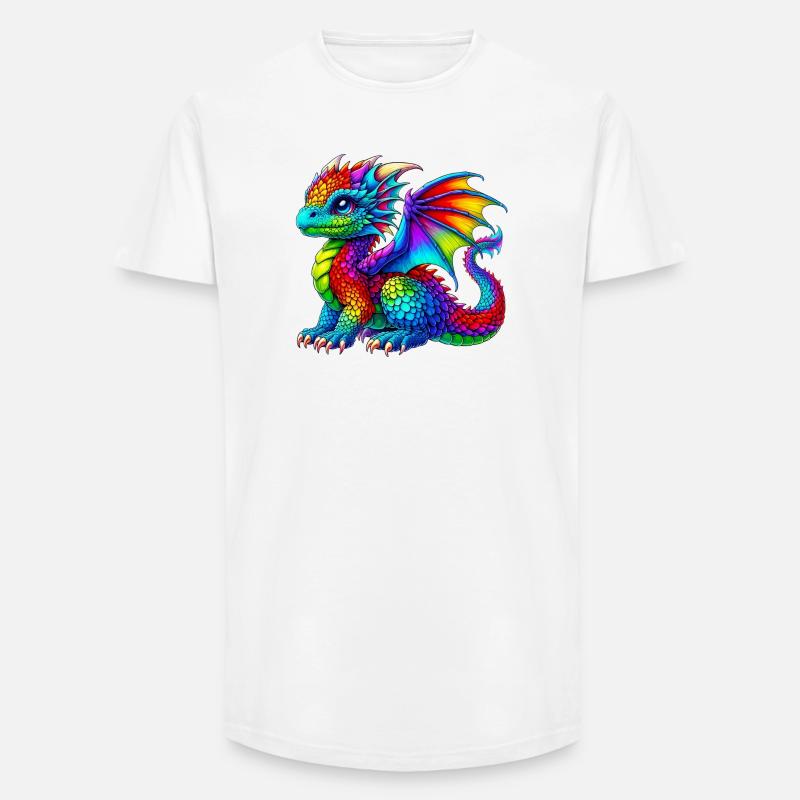 Drache - Long Fit Männer T-Shirt - Weiß