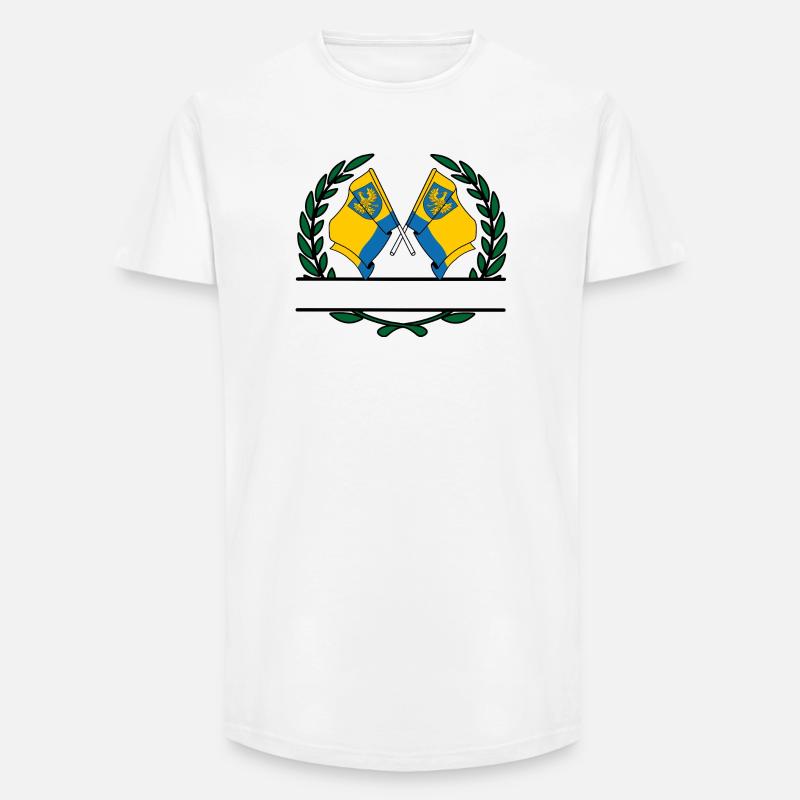 Fahnen Oppeln Lorbeerkranz Banner - Long Fit Männer T-Shirt - Weiß