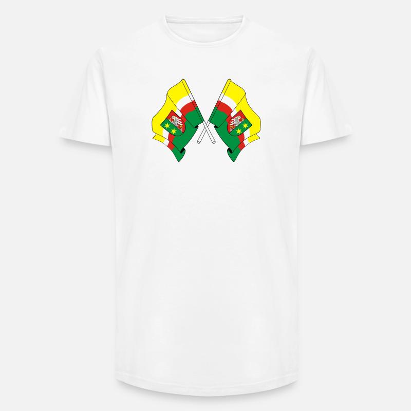 Zwei Flaggen Lubusz - Long Fit Männer T-Shirt - Weiß