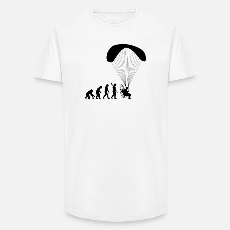 Paramotoring Human Evolution Funny - Long Fit Men's T-Shirt - white