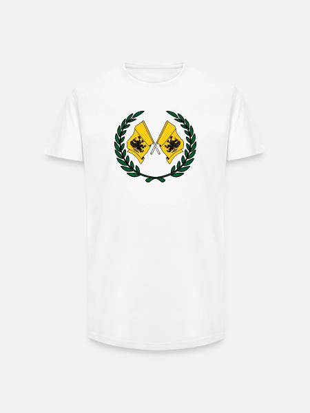 Flags Pomeranian laurel wreath - Long Fit Men's T-Shirt - white