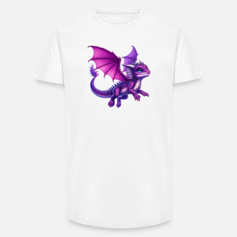 Drache - Long Fit Männer T-Shirt - Weiß