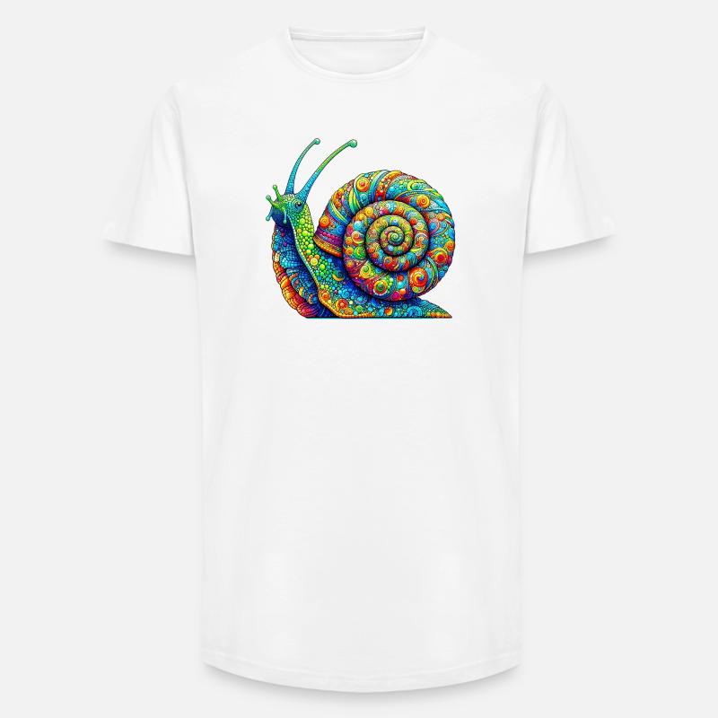 Schnecke - Long Fit Männer T-Shirt - Weiß