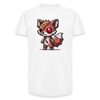 Creepy zombie fox for Halloween fun - Long Fit Men's T-Shirt - white - Front - AI Model Male 185 light (185cm)