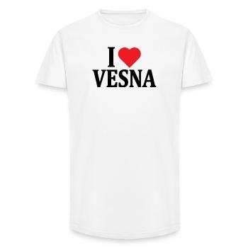I love Vesna T-Shirt T-Shirt Geschenkidee - Long Fit Männer T-Shirt - Weiß - Vorne - AI Model Male 185 light (185cm)