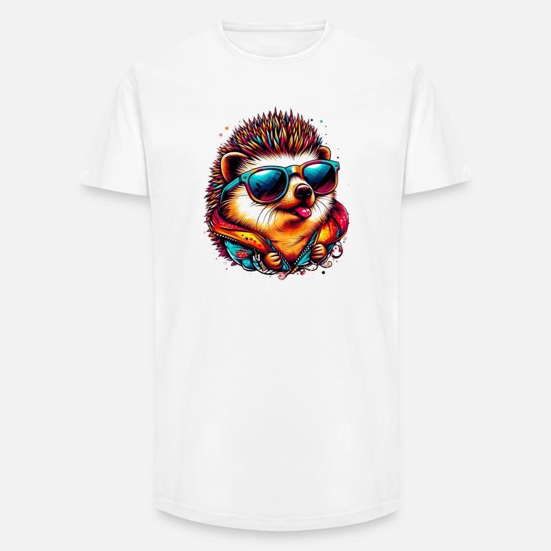 Igel - Long Fit Männer T-Shirt - Weiß