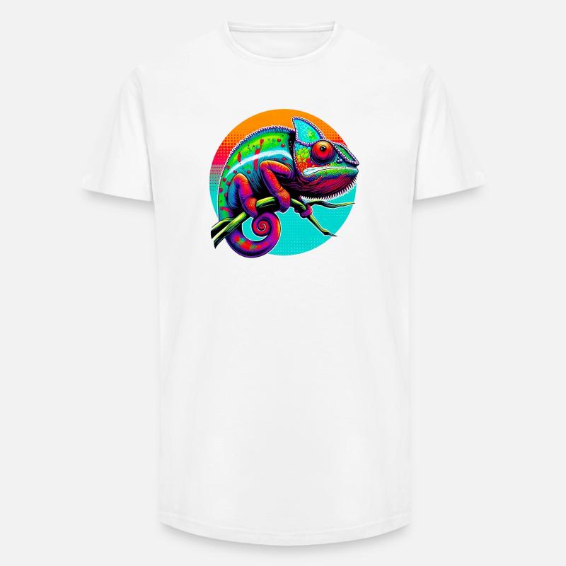 Chamäleon - Long Fit Männer T-Shirt - Weiß