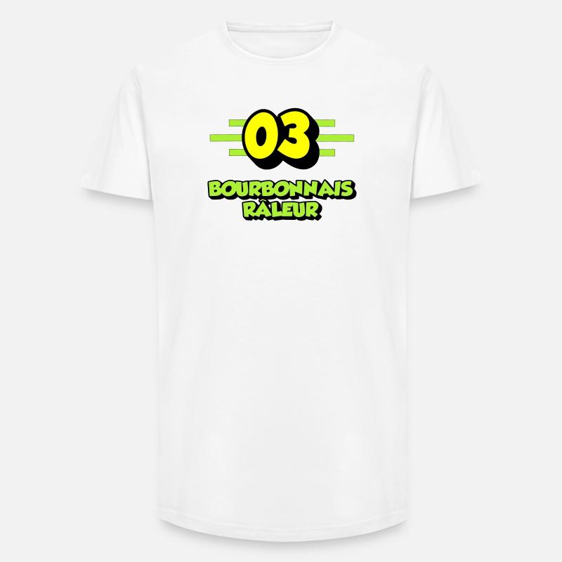 Bourbonnais râleur - T-shirt coupe longue homme - blanc