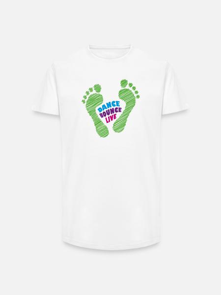 Dance Bounce Live barefoot natural runners with foot - Long Fit Men's T-Shirt - white