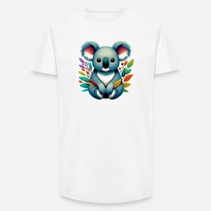 Koala - Long Fit Männer T-Shirt - Weiß