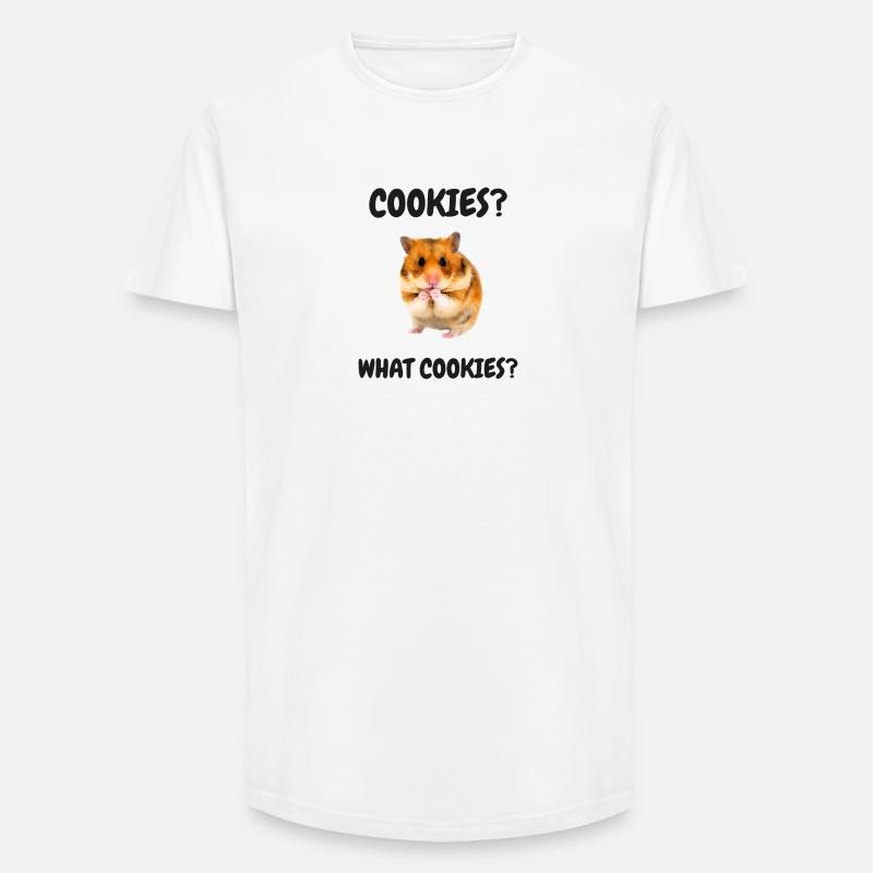 Hamster Meme Cookies Biscuits Snacking Hamster doré - T-shirt coupe longue homme - blanc