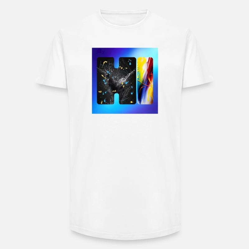 Schwarze Splatter-Abstraktion - Long Fit Männer T-Shirt - Weiß