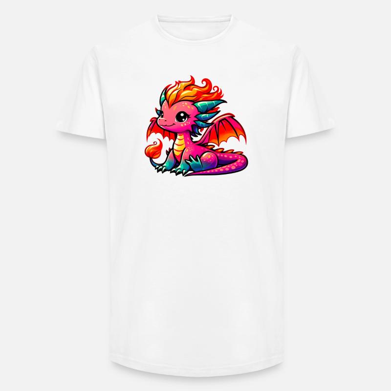 Drache - Long Fit Männer T-Shirt - Weiß