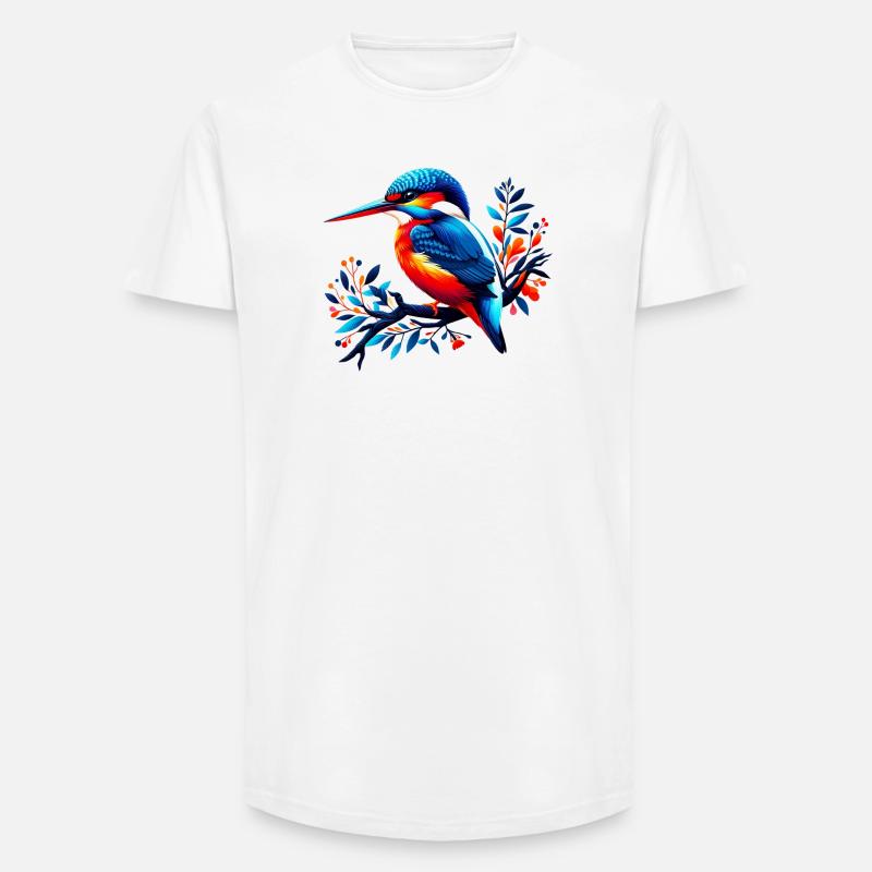 Eisvogel - Long Fit Männer T-Shirt - Weiß
