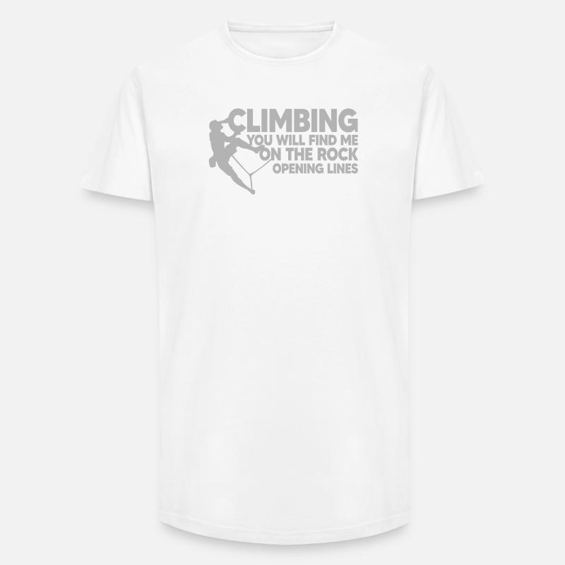 KLETTERN, KLETTERN, Eröffnungslinien - Long Fit Männer T-Shirt - Weiß