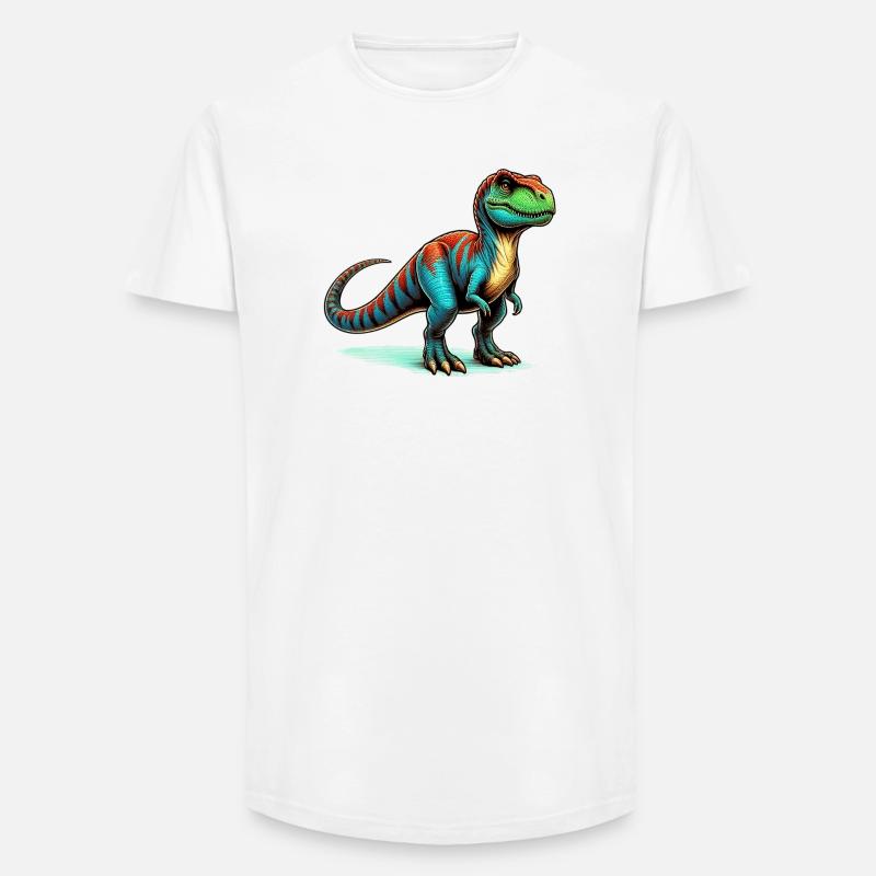 Dinosaurier - Long Fit Männer T-Shirt - Weiß