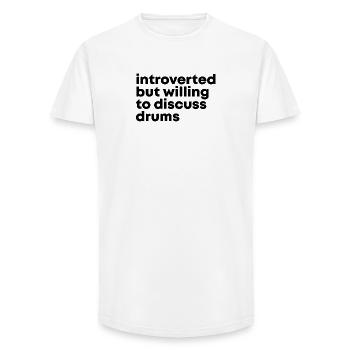 Drum - Long Fit Men's T-Shirt - white - Front - AI Model Male 185 light (185cm)