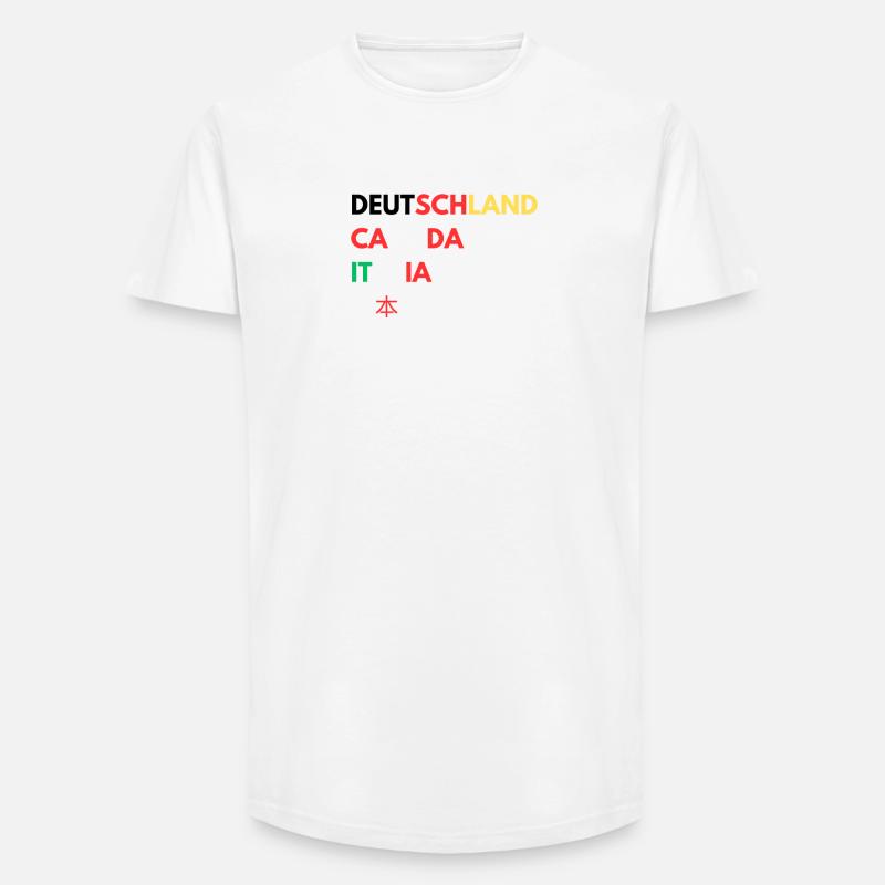 Länderfarben Schriftzug Collage - Long Fit Männer T-Shirt - Weiß