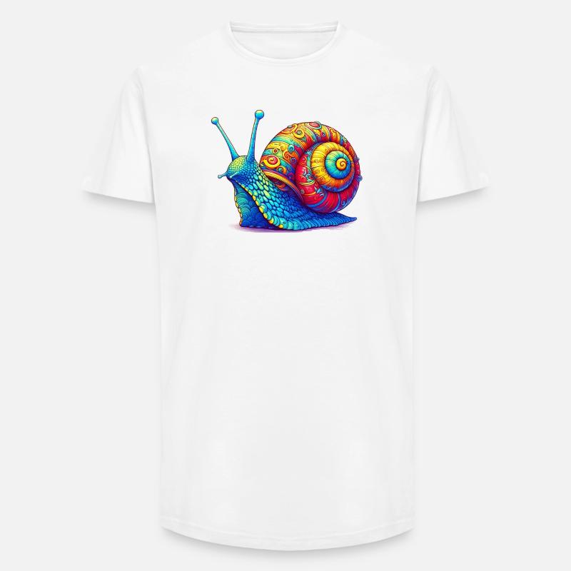 Schnecke - Long Fit Männer T-Shirt - Weiß