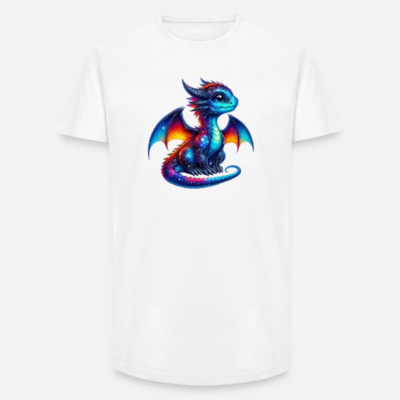Drache - Long Fit Männer T-Shirt - Weiß