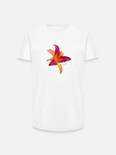 Tropical Daylily - Hemerocallis Bloom - Long Fit Men's T-Shirt - white