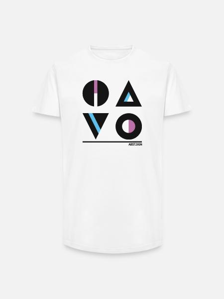 Abstract Geometry Design - Stylish Fashion - Long Fit Men's T-Shirt - white