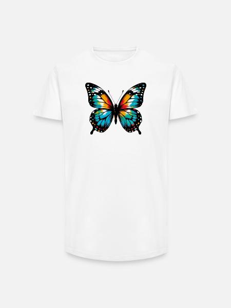 Butterfly - Long Fit Men's T-Shirt - white