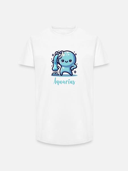 Süße Aquarius Sternzeichen Astrologie - Long Fit Männer T-Shirt - Weiß