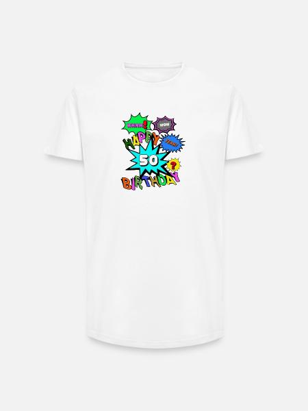 50-års fødselsdag,50 år,Tillykke med fødselsdagen Comic (25) - Long fit herre T-shirt - hvid