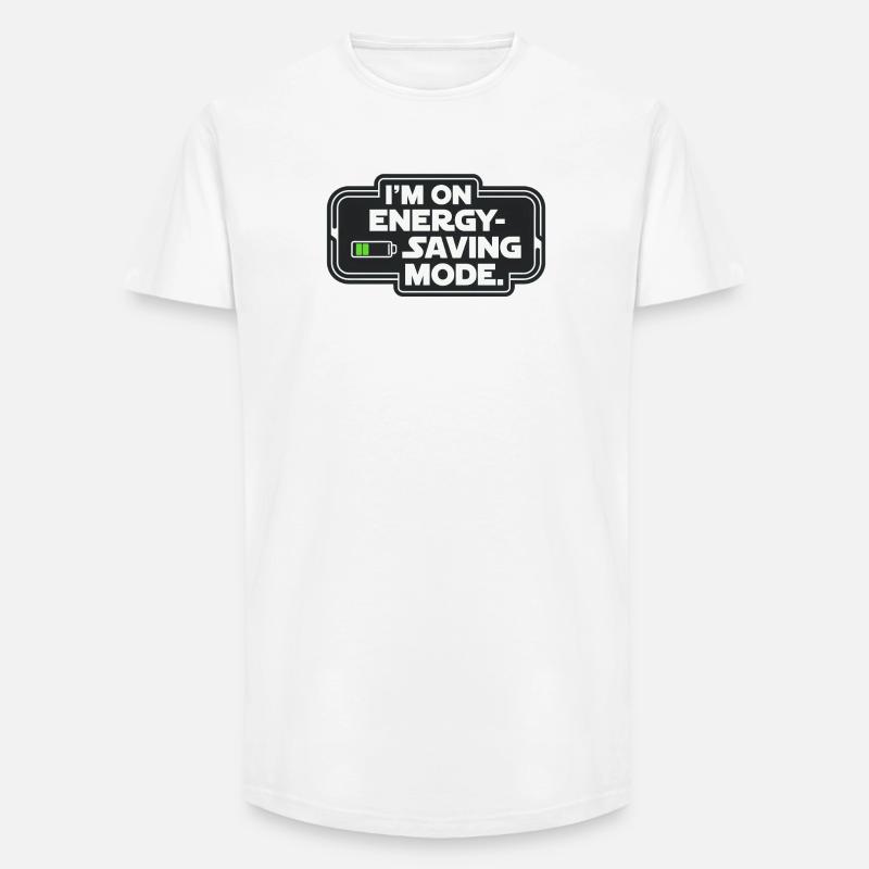 I'm On Energy-Saving Mode - Long Fit Männer T-Shirt - Weiß