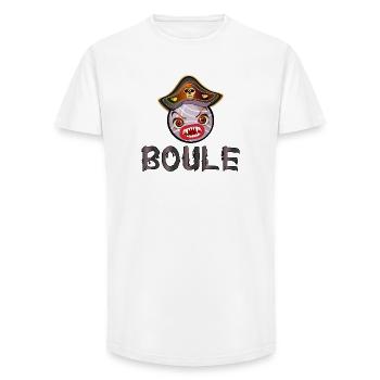 COSTUME HALLOWEEN PIRATE - BOULE Pétanque - T-shirt coupe longue homme - blanc - Devant - AI Model Male 185 light (185cm)