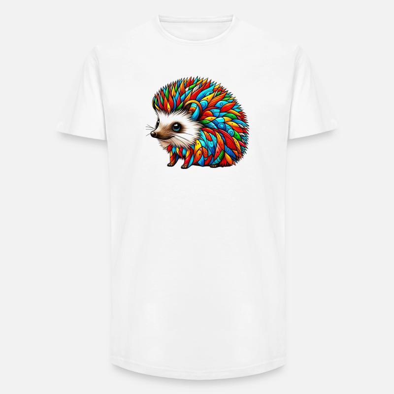 Igel - Long Fit Männer T-Shirt - Weiß
