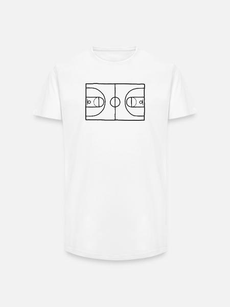 Baketballfeld - Long Fit Männer T-Shirt - Weiß