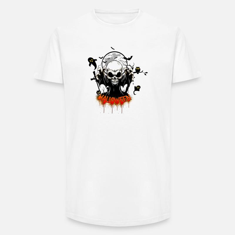 Skull with sharp teeth - Long Fit Men's T-Shirt - white